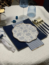 Load image into Gallery viewer, Chanuka navy white and gold service for 10