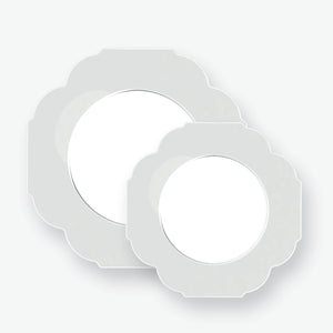 Scalloped Silver Plastic Plates | 10 Pack - Luxe Party NYC