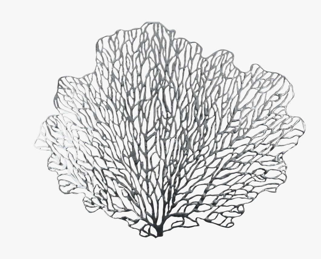 Coral Silver Round Vinyl Placemat  | 1 Placemat