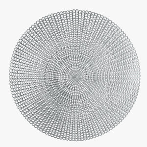 16" Woven Silver Round Vinyl Placemat  | 1 Placemat