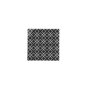 Square Black • Silver Pattern Plastic Plates | 10 Plates - Luxe Party NYC