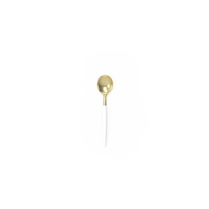 White and Gold Plastic Mini Spoon - Luxe Party NYC