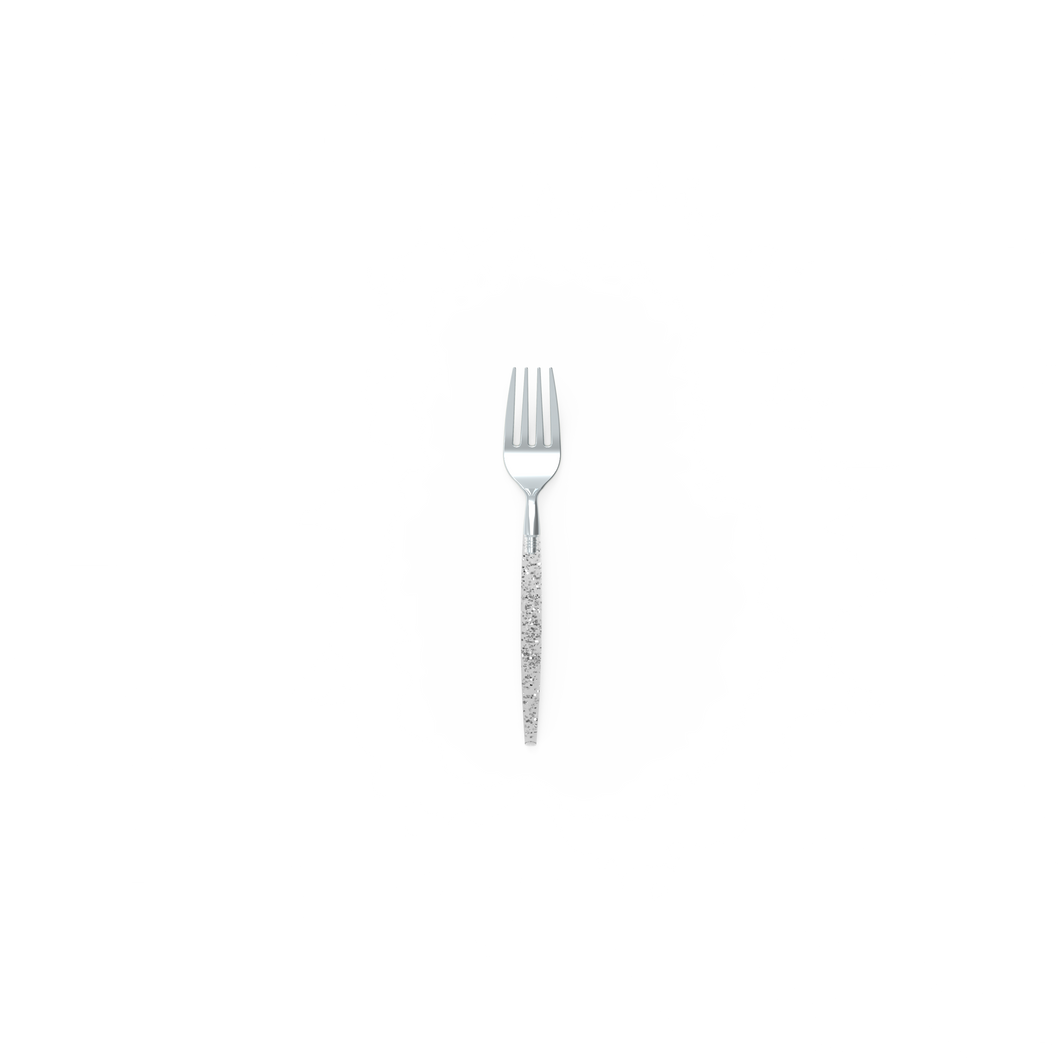 Silver Glitter Plastic Mini Forks - Luxe Party NYC