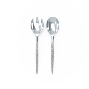 Silver Glitter Serving Fork • Spoon Set - Luxe Party NYC