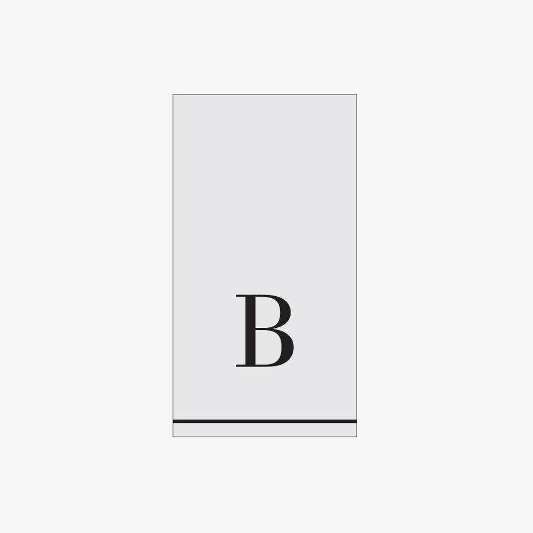 B - Bodoni Script Single Initial Paper Guest Towel Napkins - Luxe Party NYC