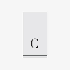 C - Bodoni Script Single Initial Paper Guest Towel Napkins - Luxe Party NYC