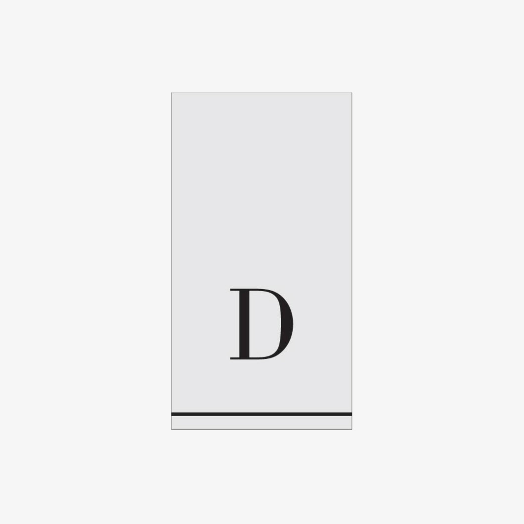 D - Bodoni Script Single Initial Paper Guest Towel Napkins - Luxe Party NYC