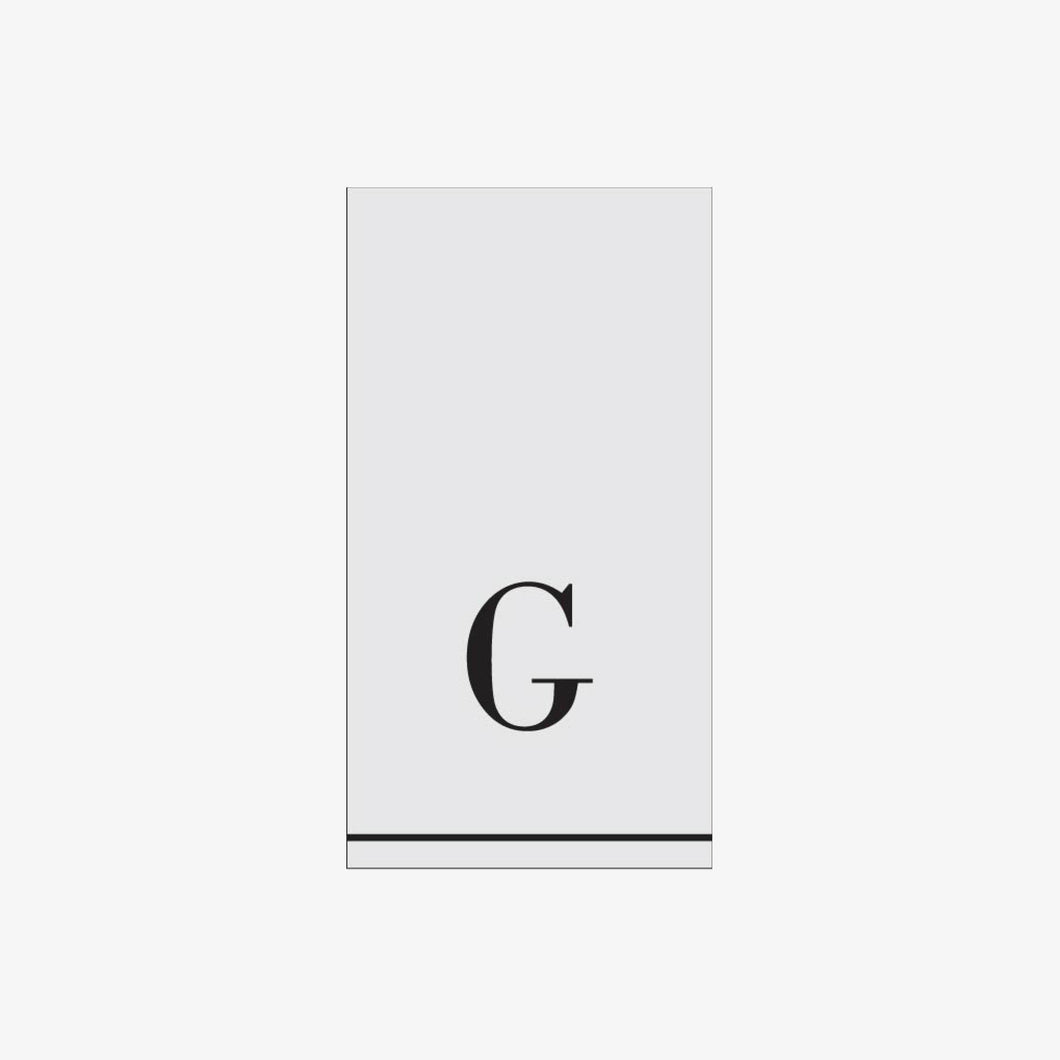 G - Bodoni Script Single Initial Paper Guest Towel Napkins - Luxe Party NYC