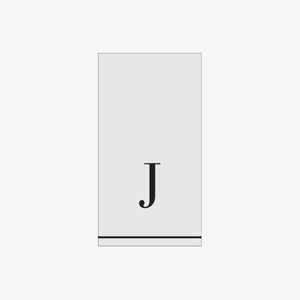 J - Bodoni Script Single Initial Paper Guest Towel Napkins - Luxe Party NYC