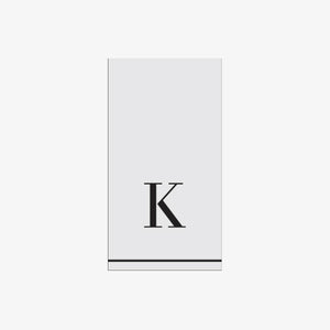 K - Bodoni Script Single Initial Paper Guest Towel Napkins - Luxe Party NYC