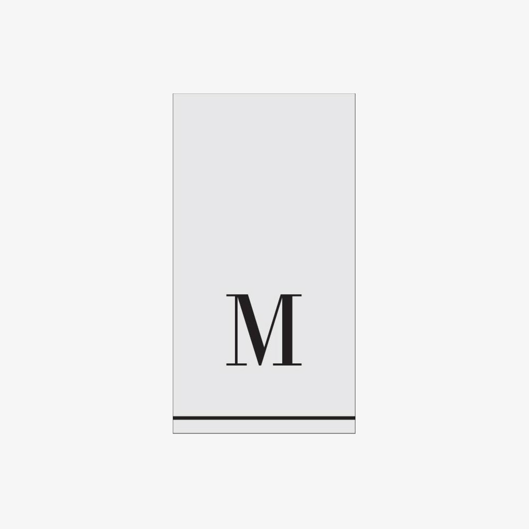 M - Bodoni Script Single Initial Paper Guest Towel Napkins - Luxe Party NYC
