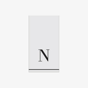 N - Bodoni Script Single Initial Paper Guest Towel Napkins - Luxe Party NYC