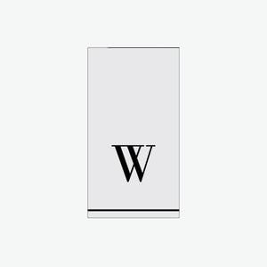 W - Bodoni Script Single Initial Paper Guest Towel Napkins - Luxe Party NYC