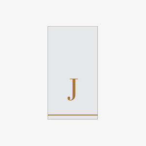 J - Bodoni Script Single Initial Paper Guest Towel Napkins - Luxe Party NYC