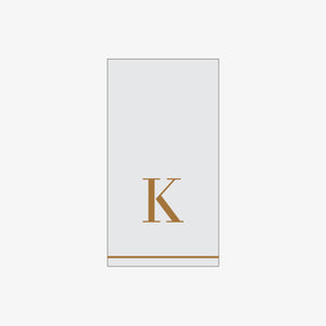 K - Bodoni Script Single Initial Paper Guest Towel Napkins - Luxe Party NYC