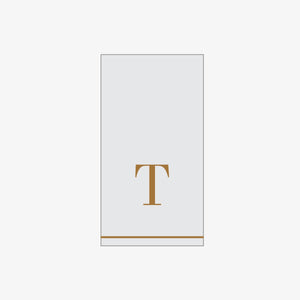 T - Bodoni Script Single Initial Paper Guest Towel Napkins - Luxe Party NYC