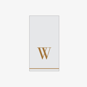 W - Bodoni Script Single Initial Paper Guest Towel Napkins - Luxe Party NYC