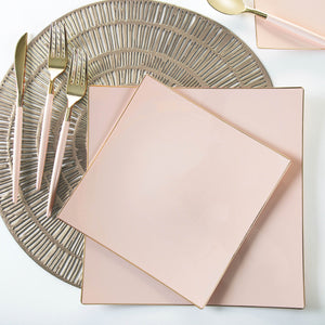 Blush • Gold Plastic Cutlery Set | 32 Pieces - Luxe Party NYC