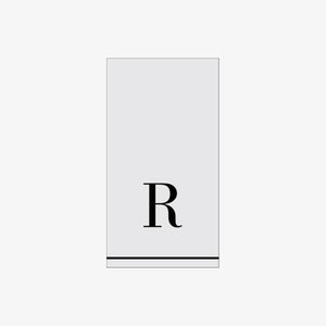 R - Bodoni Script Single Initial Paper Guest Towel Napkins - Luxe Party NYC