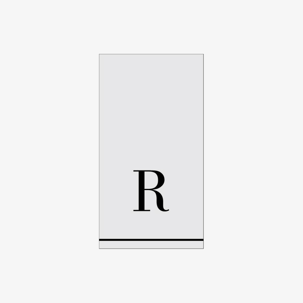 R - Bodoni Script Single Initial Paper Guest Towel Napkins - Luxe Party NYC