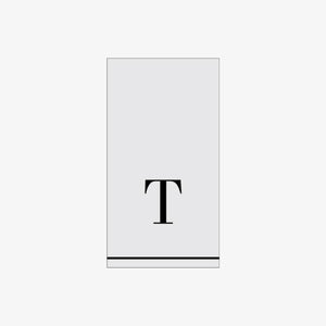 T - Bodoni Script Single Initial Paper Guest Towel Napkins - Luxe Party NYC