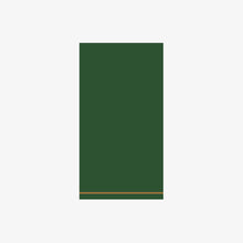 Load image into Gallery viewer, 16 PK Emerald with Gold Stripe Guest Paper Napkins - Luxe Party NYC