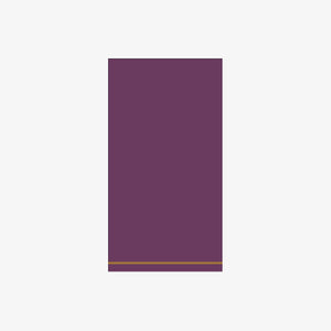 16 PK Purple with Gold Stripe Guest Paper Napkins - Luxe Party NYC