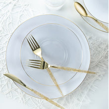 Load image into Gallery viewer, Round Clear • Gold Plastic Plates | 10 Pack - Luxe Party NYC