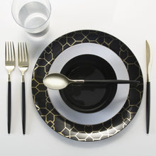 Load image into Gallery viewer, Round White • Gold Plastic  Plates | 10 Pack - Luxe Party NYC