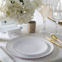 Load image into Gallery viewer, 56 Pc | Round Coupe White • Gold Plastic Party Set - Luxe Party NYC