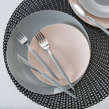 Load image into Gallery viewer, Round Gray • Silver Plastic  Plates | 10 Pack - Luxe Party NYC