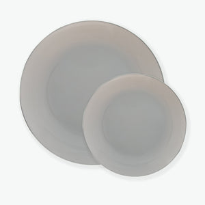 Round Gray • Silver Plastic  Plates | 10 Pack - Luxe Party NYC