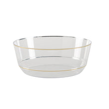 Load image into Gallery viewer, 14 Oz. Round Clear • Gold Plastic Bowls | 10 Pack - Luxe Party NYC