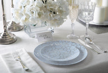 Load image into Gallery viewer, 56 Pc | Round Pattern Ice Blue • Silver Plastic Party Set - Luxe Party NYC