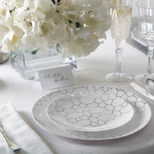 Load image into Gallery viewer, 56 Pc | Round Pattern White • Silver Plastic Party Set - Luxe Party NYC