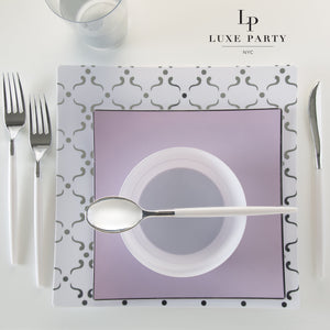 Lavender Square Plastic Plates | 10 Pack - Luxe Party NYC