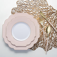 Load image into Gallery viewer, Scalloped Blush • Gold Plastic Plates | 10 Pack - Luxe Party NYC