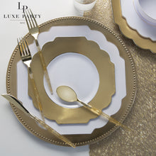 Load image into Gallery viewer, Scalloped White • Gold Plastic Plates | 10 Pack - Luxe Party NYC