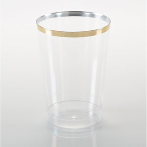Laura Ashley 9 Oz Clear Plastic • Gold Plastic Tumblers | 20 Tumblers - Luxe Party NYC