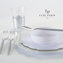 Load image into Gallery viewer, Scalloped Silver Plastic Plates | 10 Pack - Luxe Party NYC