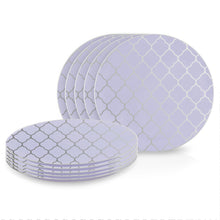 Load image into Gallery viewer, Lavender • Silver Patterned Plastic Plates | 10 Pack