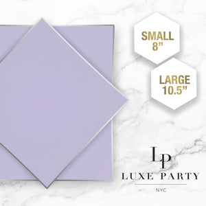 Lavender Square Plastic Plates | 10 Pack - Luxe Party NYC
