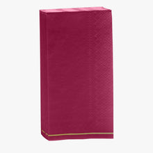 Load image into Gallery viewer, 16 PK Cranberry with Gold Stripe Guest Paper Napkins
