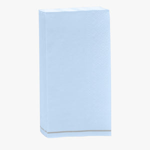 16 PK Ice Blue with Silver Stripe Guest Paper Napkins