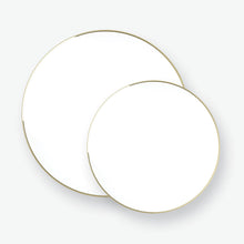 Load image into Gallery viewer, Round White • Gold Plastic  Plates | 10 Pack - Luxe Party NYC
