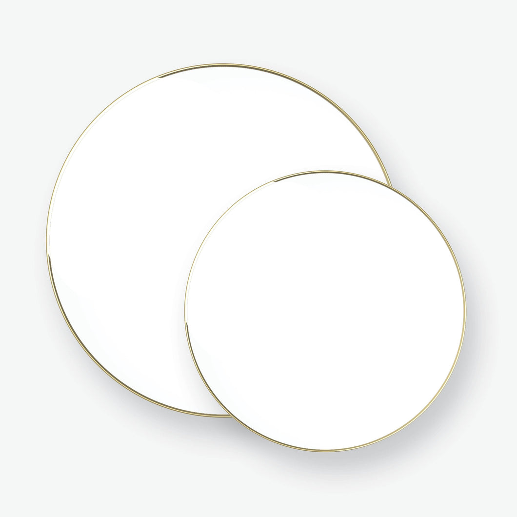 Round White • Gold Plastic  Plates | 10 Pack - Luxe Party NYC