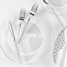 Load image into Gallery viewer, Silver Glitter Plastic Cutlery Set | 32 Pieces - Luxe Party NYC