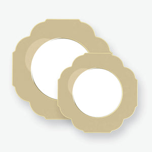 Scalloped Gold Plastic Plates | 10 Pack - Luxe Party NYC