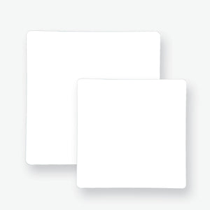 Square Coupe White • Silver Plastic Plates | 10 Pack - Luxe Party NYC