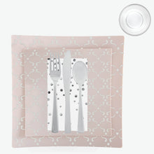 Load image into Gallery viewer, 56 Pc | Square Pattern Blush • Silver Plastic Party Set - Luxe Party NYC